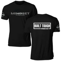 Built Tough. Upgraded Daily. Unisex T-Shirt, black, front and back