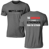 The Comeback Is Stronger Than the Setback T-Shirt, heather gray, front and back