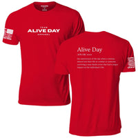Alive Day Definition Unisex T-Shirt, red, front and back