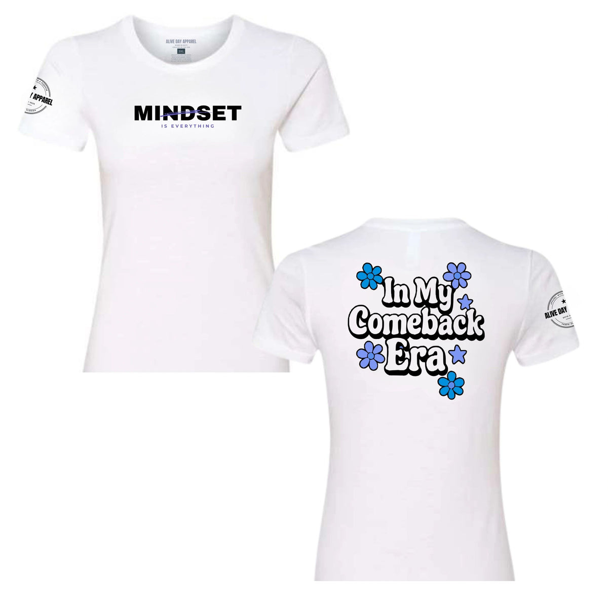 Women's In My Comeback Era T-Shirt, white, front and back